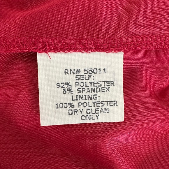 David Meister Sleeveless Sheath Dress Size 6 Red Twist Front V-Neck Cocktail - Picture 8 of 9